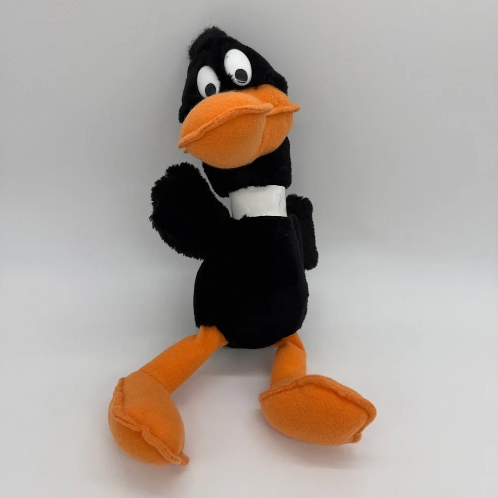 Daffy Duck 9" Plush Toy Warner Bros 1993 Looney Tunes Black Orange Vintage - Picture 2 of 5